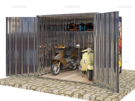 Гараж для Мопедов с Плоской Крышей Стандартный SKOGGY 2м