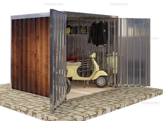 Гараж для Мопедов с Плоской Крышей Стандартный SKOGGY 2м