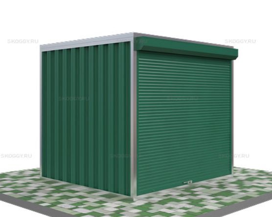 Металлический Гараж с Плоской Крышей и Рольставнями Стандартный SKOGGY 2м