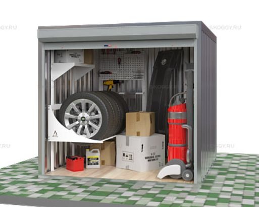 Металлический Гараж с Плоской Крышей и Рольставнями Стандартный SKOGGY 2м