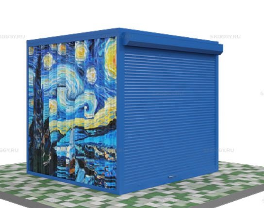Металлический Гараж с Плоской Крышей и Рольставнями Стандартный SKOGGY 2м