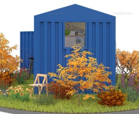 Контейнер для Хранения с Двускатной Крышей и Тремя Окнами SKOGGY 5м