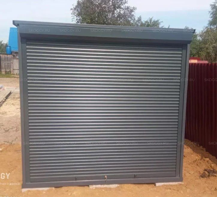 Металлический Гараж с Плоской Крышей и Рольставнями Стандартный SKOGGY 2м