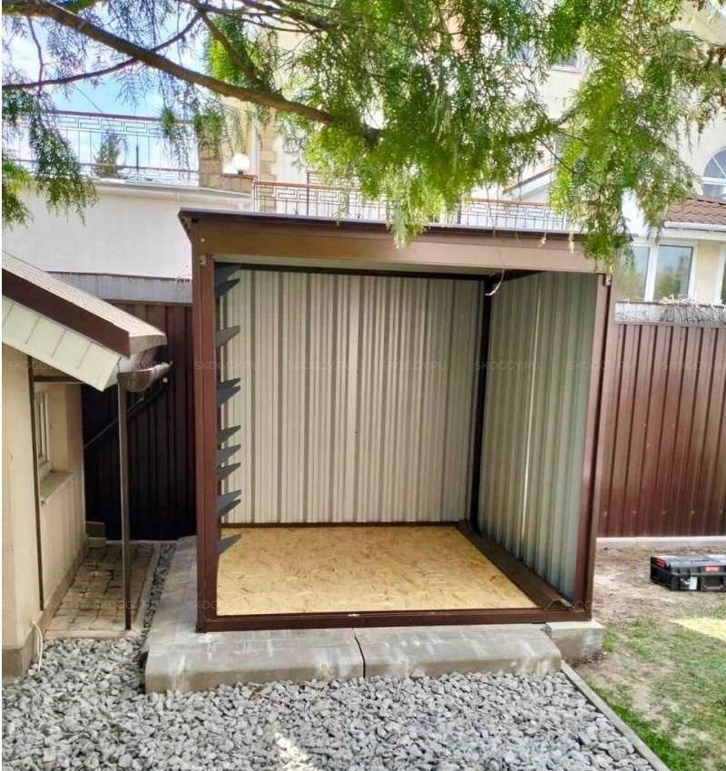 Металлический Гараж с Плоской Крышей и Рольставнями Стандартный SKOGGY 2м