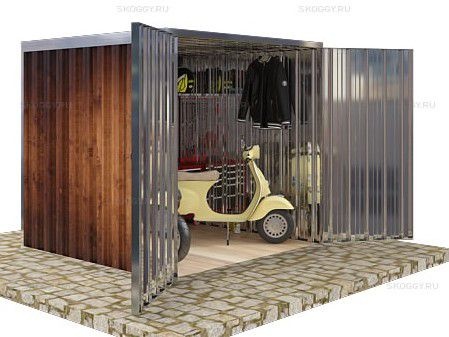 Гараж для Мопедов с Плоской Крышей Стандартный SKOGGY 2м