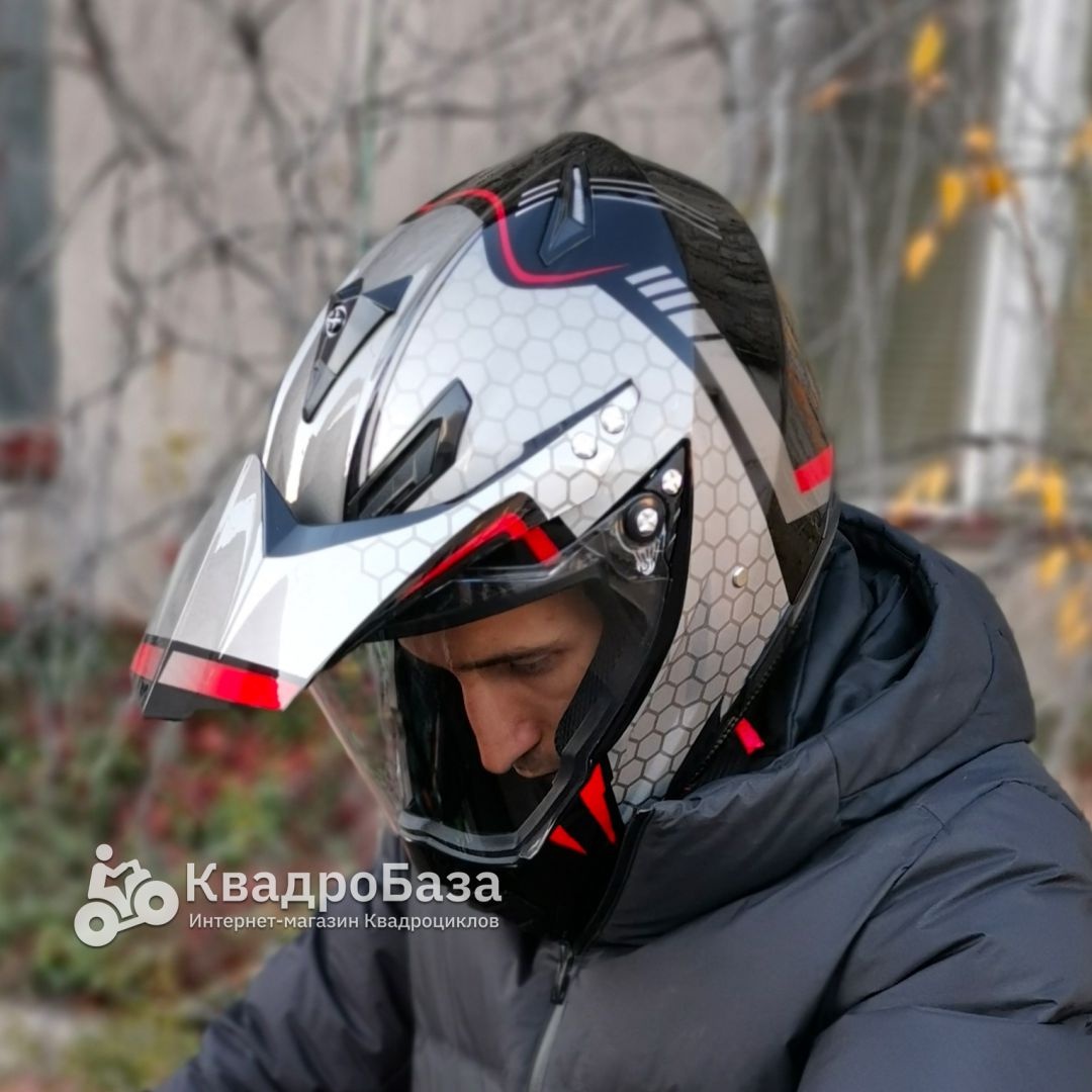 Мотошлем кроссовый Питбаза HWK с визором